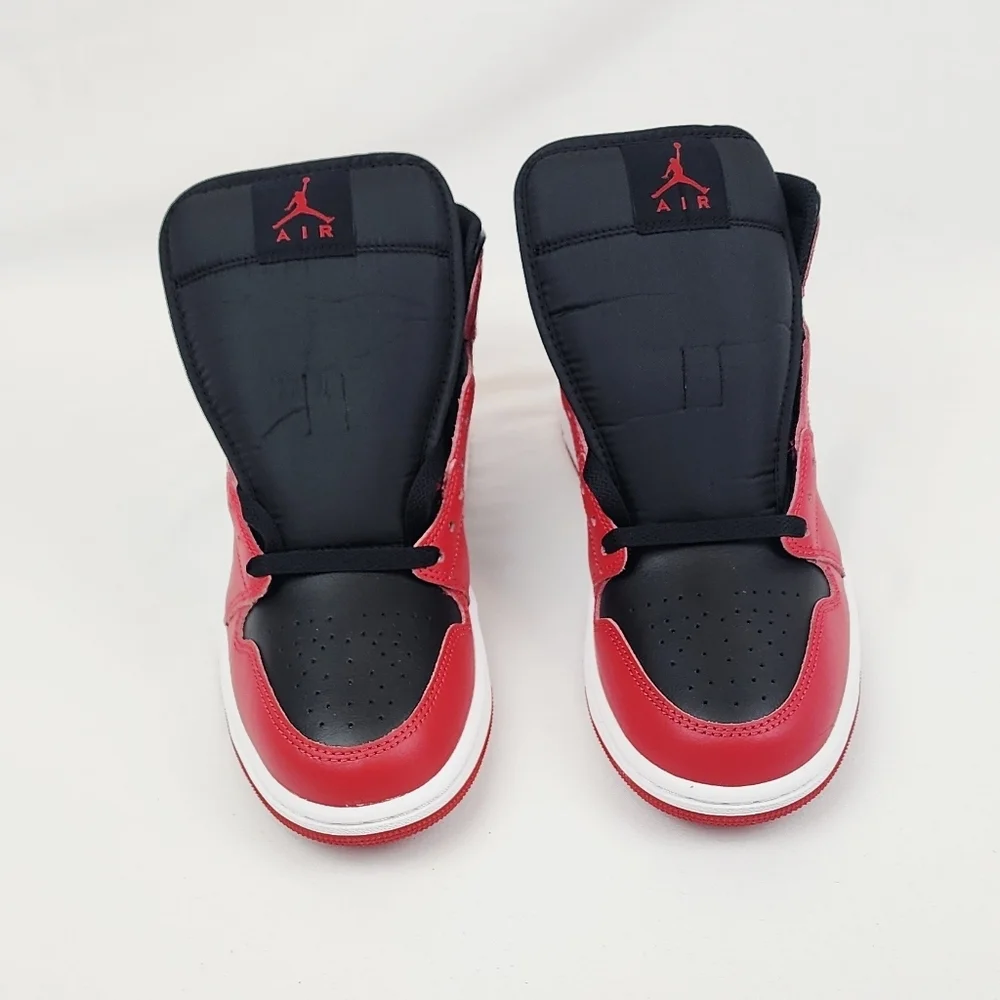 Air Jordan 1 Mid Sneakers Black/Gym Red/White